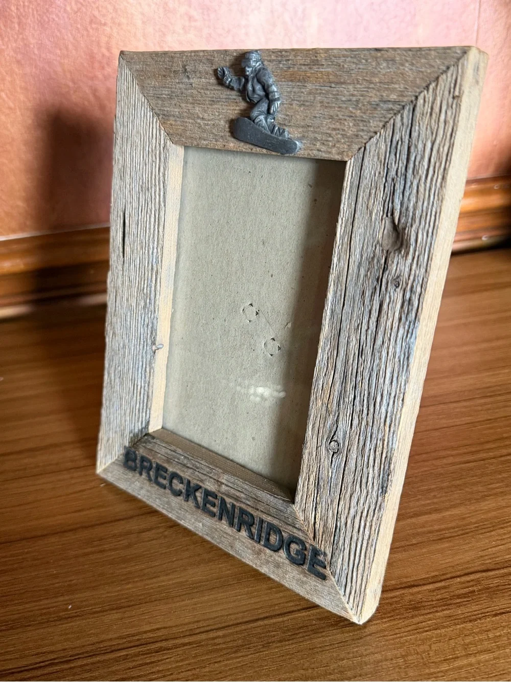 Breckenridge Colorado Reclaimed Barn Wood 4x6 Picture Frame Snowboarding
